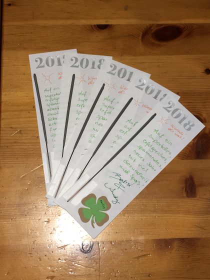 Neujahrswünsche mit Sprühkerze Neujahrswünsche mit Sprühkerze