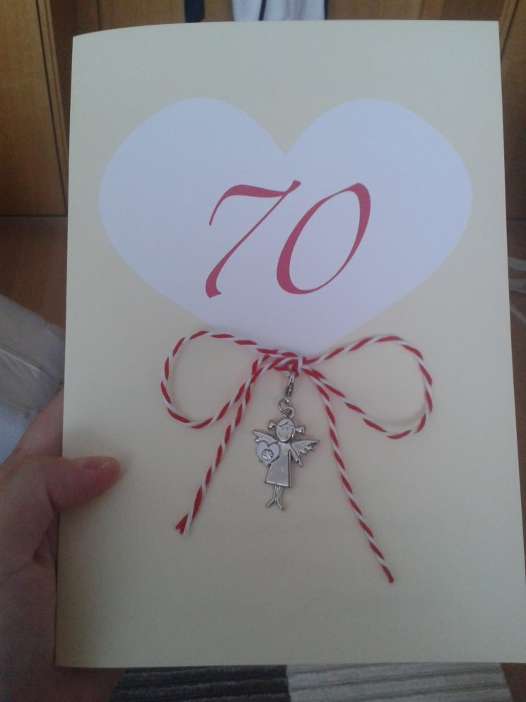 Billet zum 70er mit Schutzengel